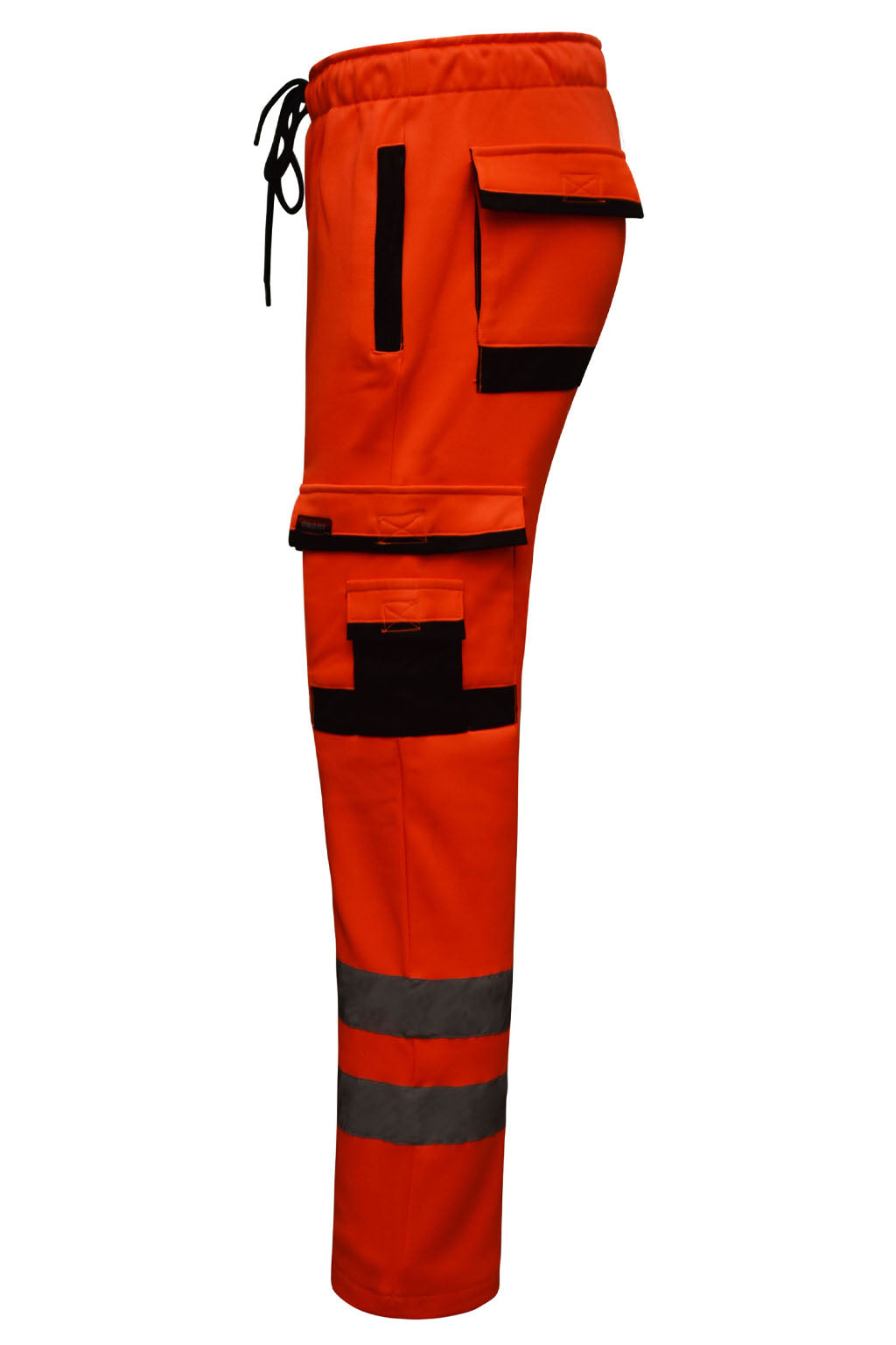 Premium Two Inch Silver Reflective Tape on Orange High Visibility Workwear Joggers