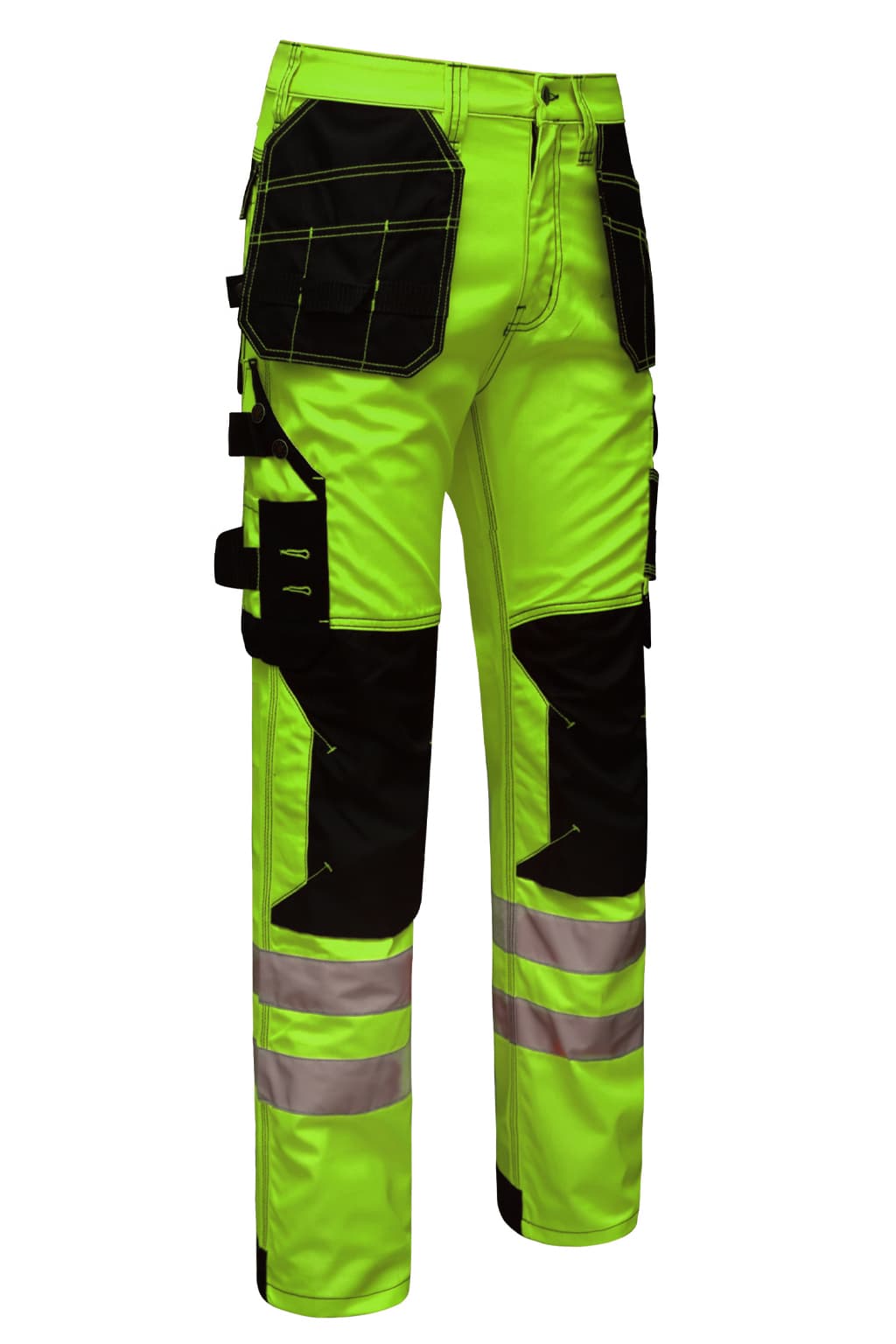 Certified High Visibility Reflective Safety Tape on STRUD FIT Parrot Green Workwear