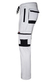 Adjustable Black Drawstring and Flexible Elasticated Waistband on STRUD FIT White Joggers