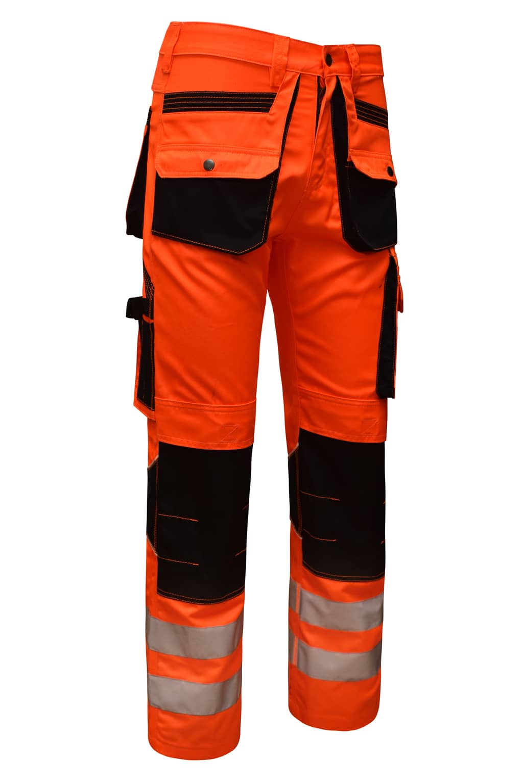Durable Triple Stitched Seams on STRUD FIT Black Orange Workwear