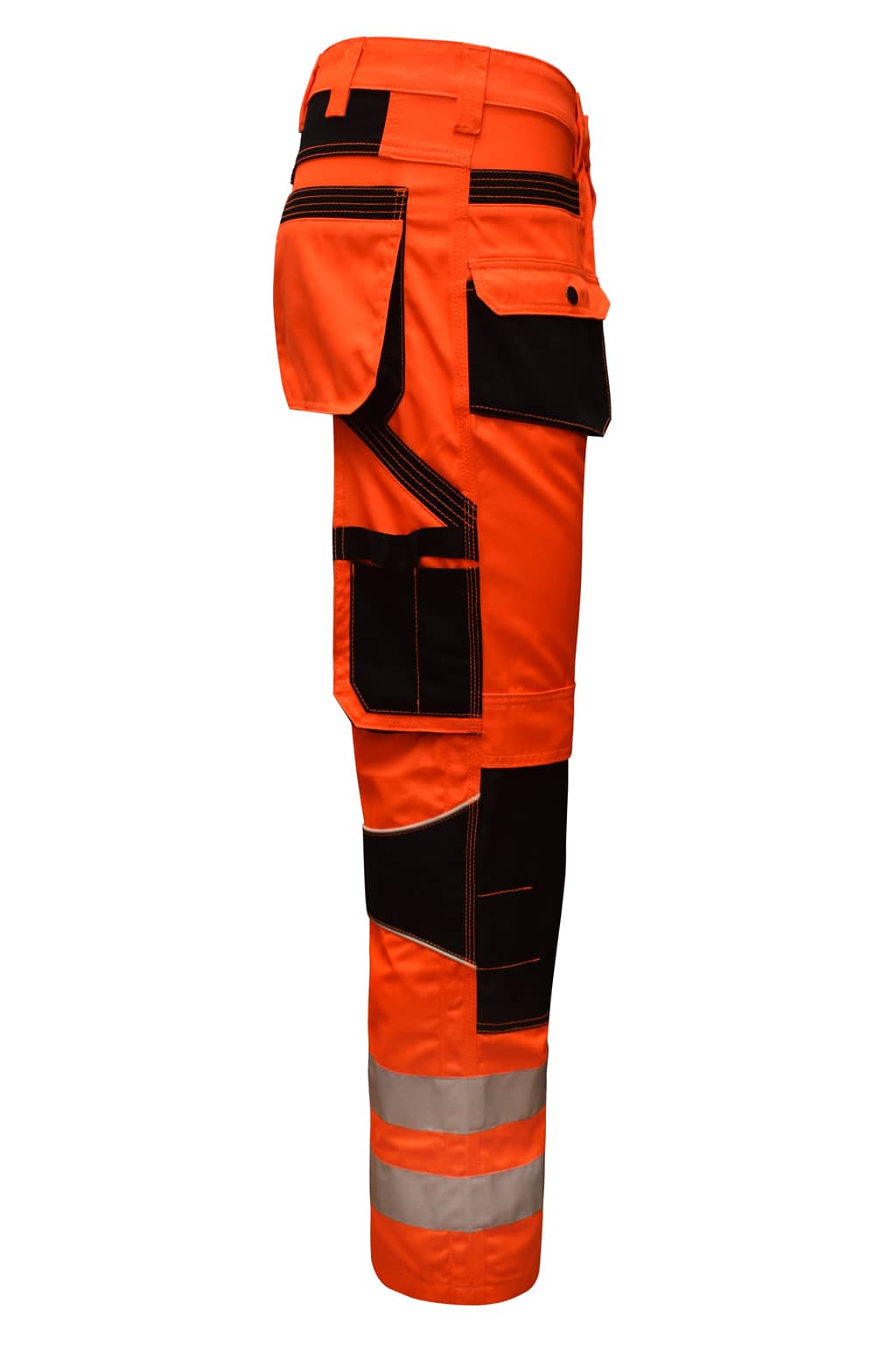 High Visibility Reflective Tape on STRUD FIT Black Orange Safety Pants