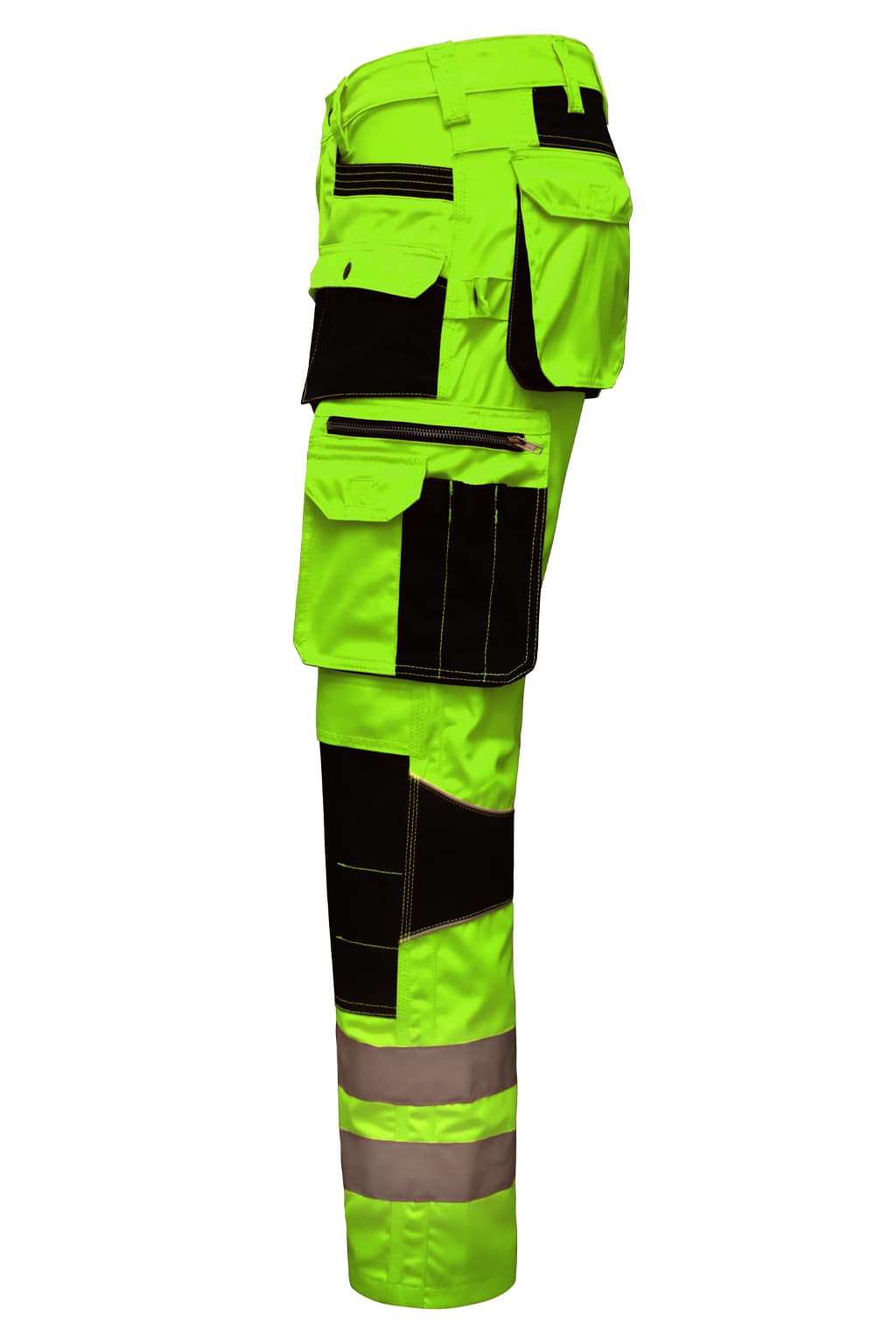 Multi Pocket Storage and Holster Pockets on STRUD FIT Yellow Hi Vis Trousers