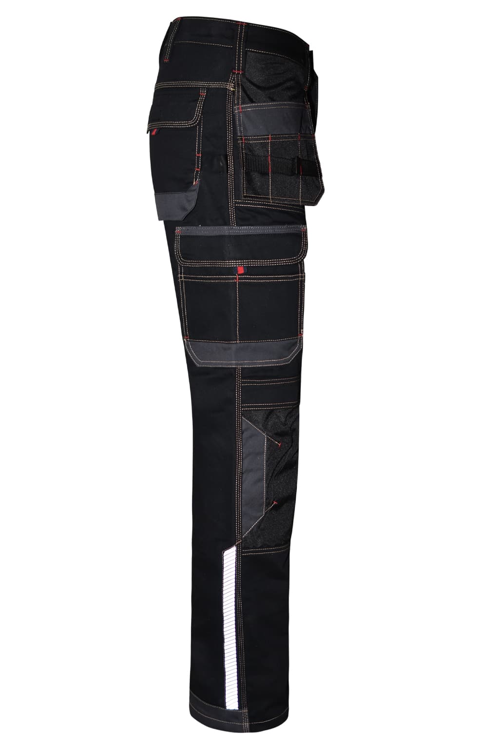 Integrated Reflective Side Safety Strips on STRUD FIT Heavy Duty Construction Trousers