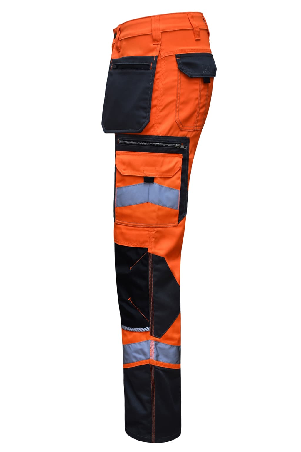 Secure Zipped Cargo Pockets and Mobile Storage on STRUD FIT Orange Workwear