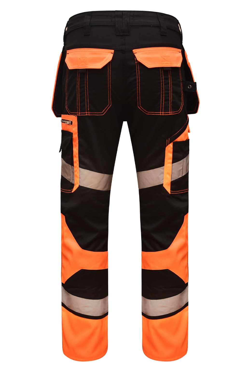 TRUD FIT Black High Visibility Construction Cargo Pants Back View