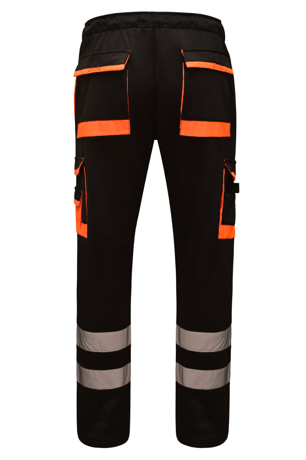 STRUD FIT Black Thermal Reflective Safety Joggers Back View
