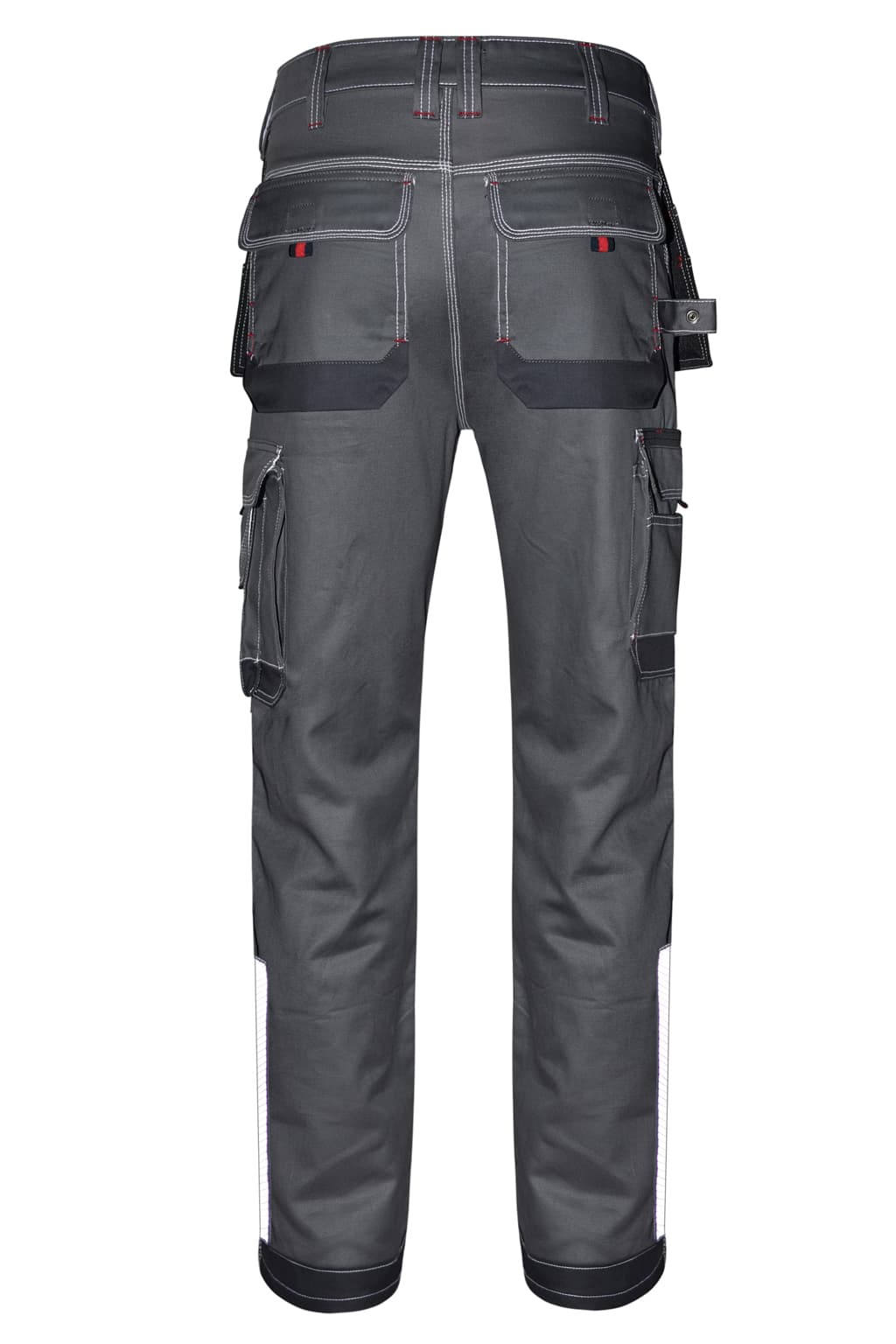 STRUD FIT Grey Polycotton Combat Workwear Pants with Utility Loops Back View