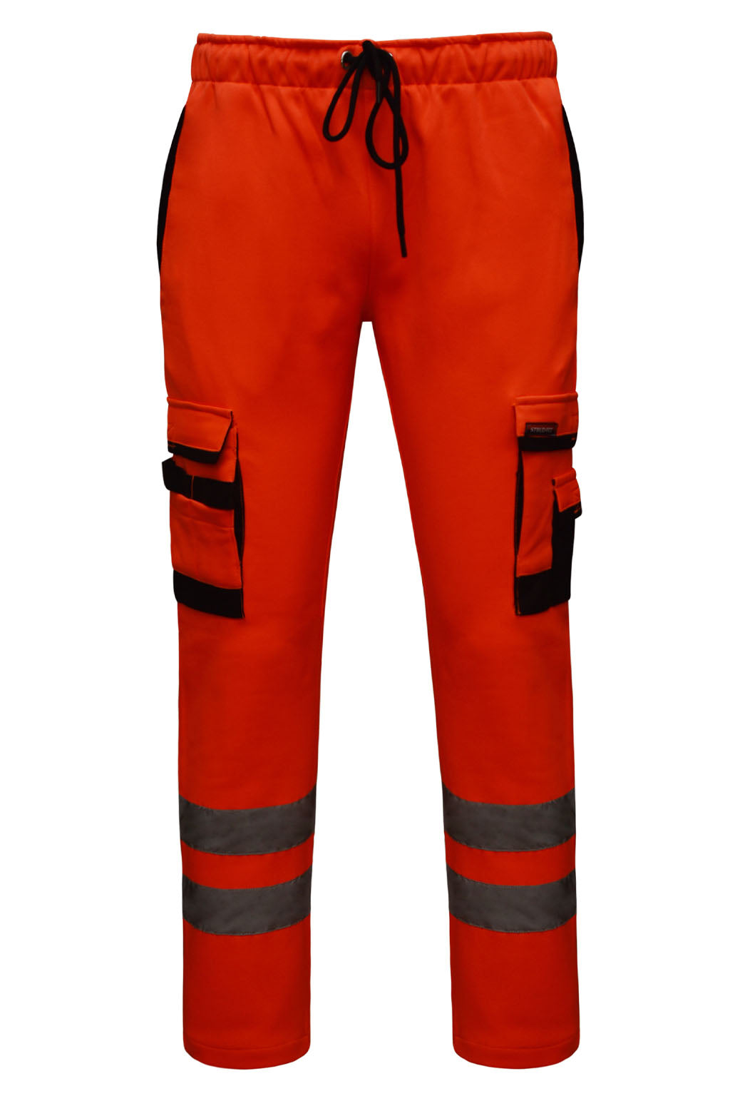 STRUD FIT Men's Hi Vis Fleece Work Trousers in Fluorescent Orange Front View