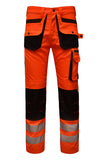 STRUD FIT Men's  Orange Hi Vis Cargo Work Trousers Front View