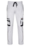 STRUD FIT Men's Painters White Fleece Work Trousers with Multi Cargo Pockets Front View