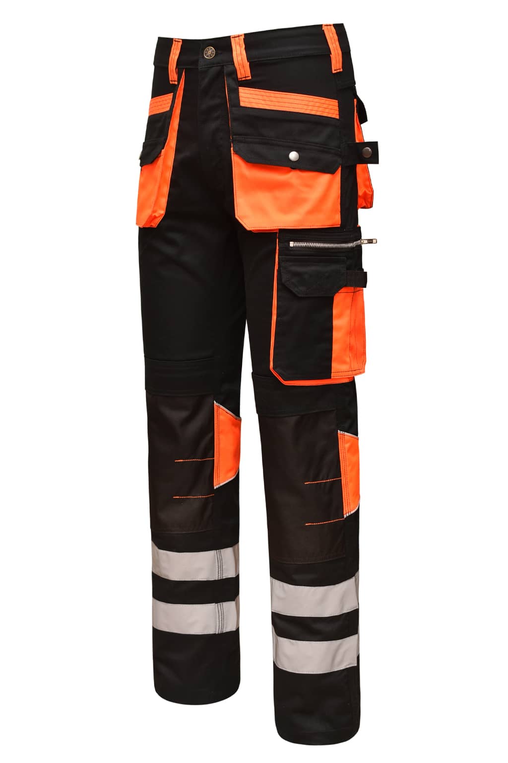 Multi Pocket Tool Storage and Holster Pockets on STRUD FIT Black Trousers