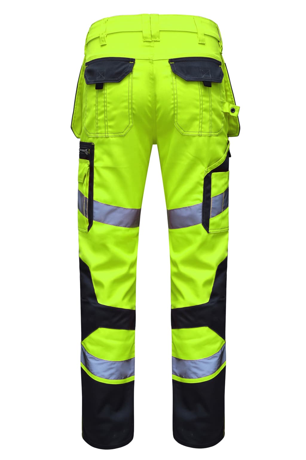 STRUD FIT Parrot Green Reflective Site Safety Trousers Back View