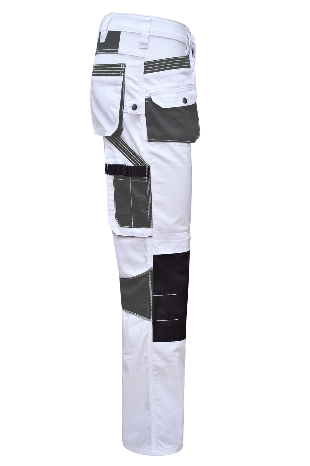 STRUD FIT Painters White Trousers in Premium White and Grey Contrast Combination