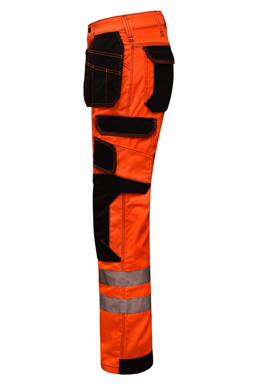 Durable 600D Cordura Knee Pad Pockets for Protection on Orange Construction Pants