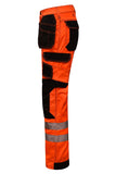 Durable 600D Cordura Knee Pad Pockets for Protection on Orange Construction Pants