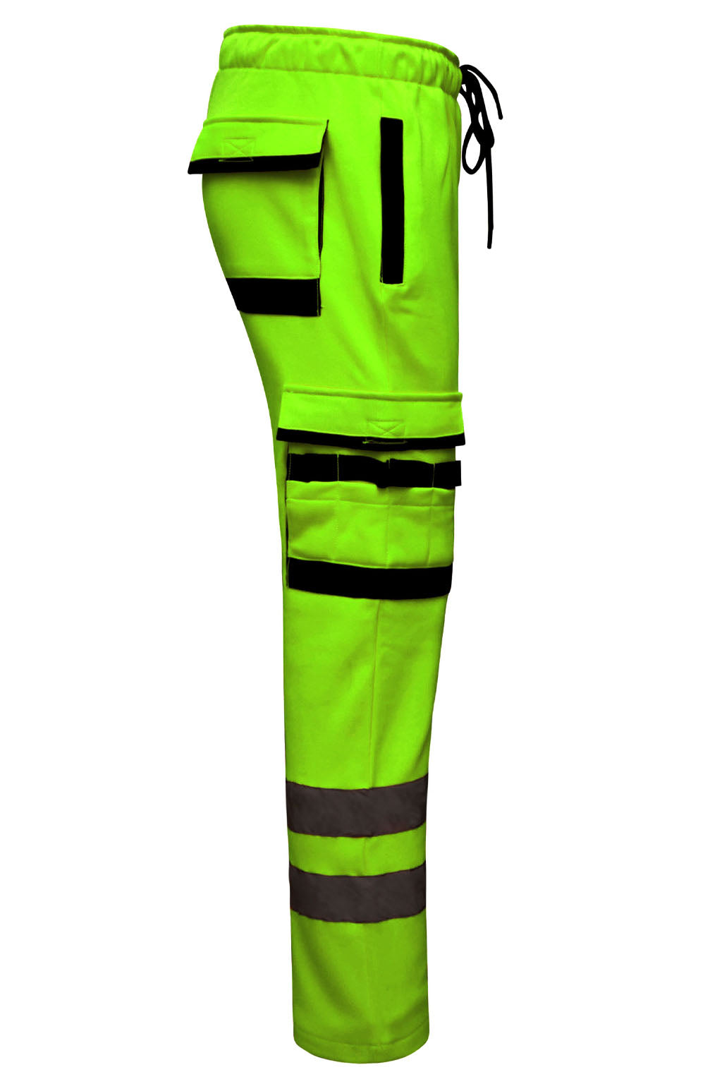 Adjustable Drawstring and Elasticated Waistband on Parrot Green Heavy Duty Fleece Pants