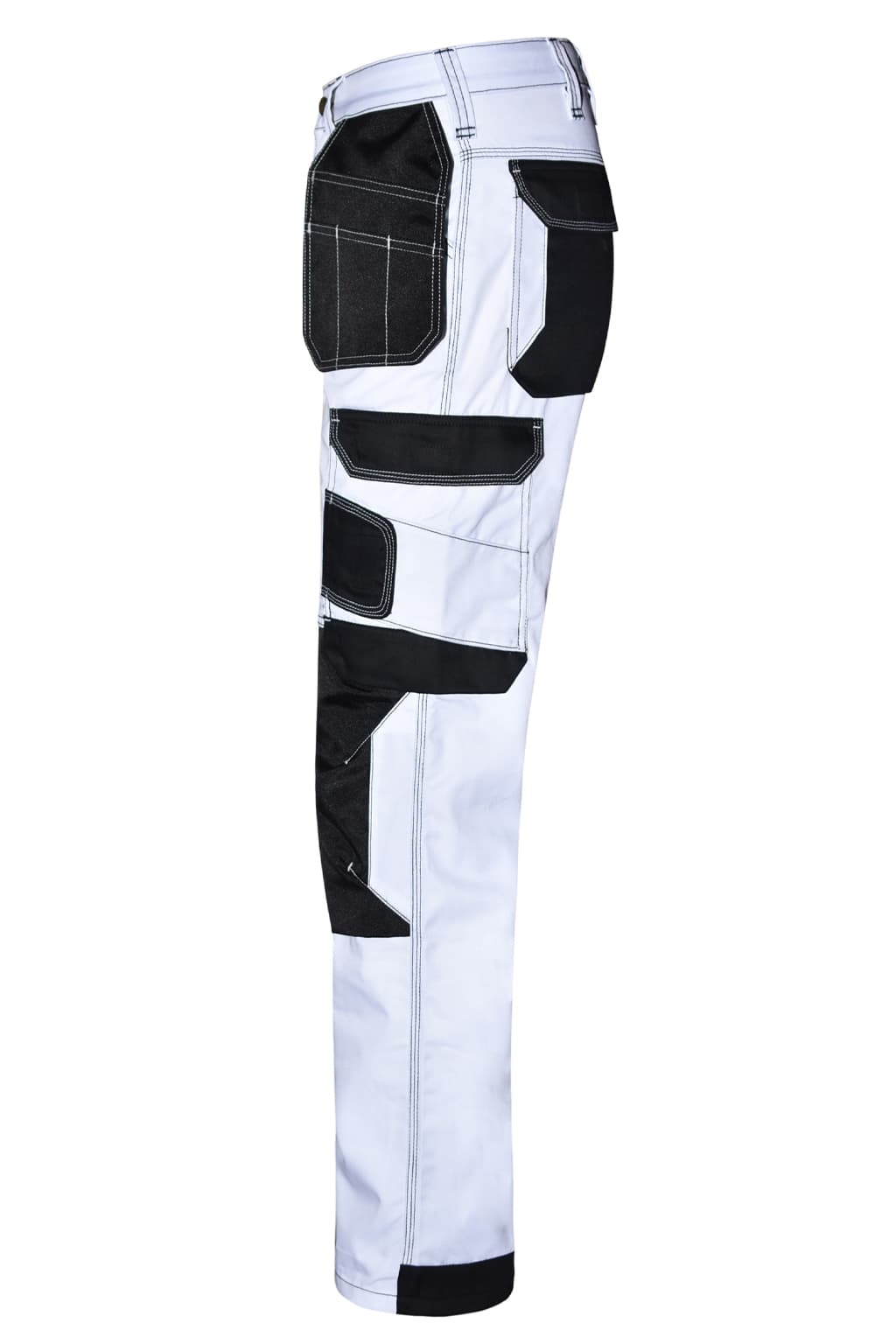 Top Loading Knee Pad Pockets on STRUD FIT White Decorating Trousers