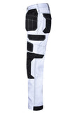 Top Loading Knee Pad Pockets on STRUD FIT White Decorating Trousers