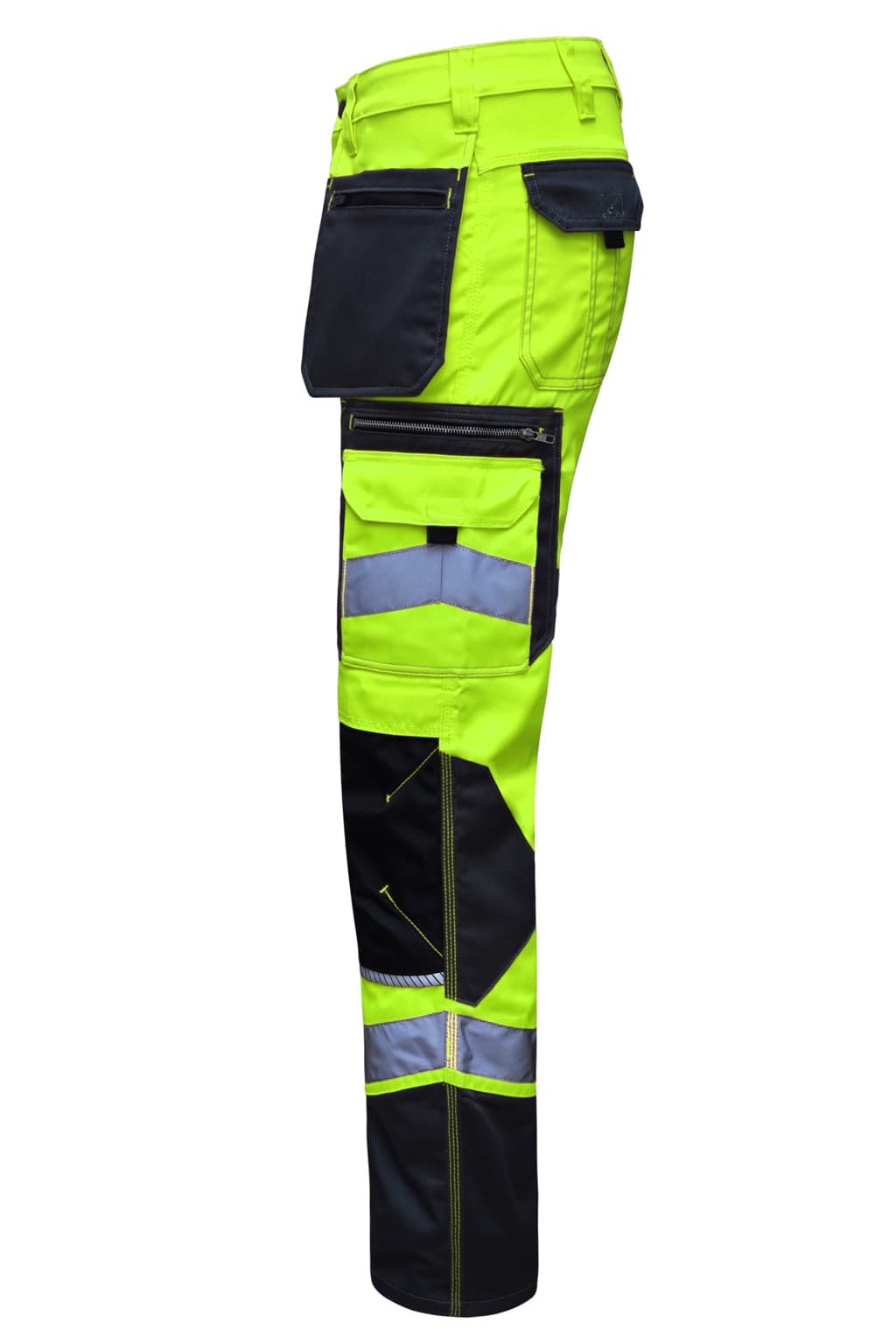Secure Zipped Cargo Compartments for Essentials on Parrot Green Workwear